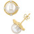 EFFY® Freshwater Pearl (8mm) & Diamond (1/6 ct. t.w.) Stud Earrings in 14k Gold