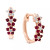 Ruby (3/8 ct. t.w.) & Diamond (1/8 ct. t.w.) Small Hoop Earrings in 14k Rose Gold ( Also in Sapphire)