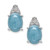 Milky Aquamarine and Diamond Accent Earrings in  Sterling Silver