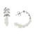 Cultured Freshwater Pearl (3 - 5-1/2mm) Graduated Leaf & White Topaz (1/10 ct. t.w.) Hoop Earrings in Sterling Silver