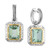 EFFY® Green Quartz (6-5/8 ct. t.w.) & Diamond (1/20 ct. t.w.) Dangle Hoop Drop Earrings in Sterling Silver & 14k Gold-Plate