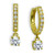 Cubic Zirconia Dangle Drop Huggie Hoop Earring in 18k Gold Plated Sterling Silver