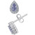 Tanzanite (1/2 ct. t.w.) & Lab Created White Sapphire (1/3 ct. t.w.) Pear-Shape Halo Stud Earrings in Sterling Silver