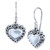 White Mother Of Pearl Heart Drop Earrings in Sterling Silver