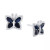 Sapphire (1-1/2 ct. t.w.) & Diamond (1/6 ct. t.w.) Butterfly Stud Earrings in 14k Gold (Also in Emerald & Ruby)