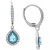Blue Topaz (1/3 ct. t.w.), Cubic Zirconia, & Enamel Pear Dangle Hoop Earrings in Sterling Silver (Also in Lab-Created Opal & Amethyst), Created for Macy's