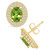 Peridot (1-3/4 ct. t.w.) and Diamond (1/2 ct. t.w.) Halo Stud Earrings in 14K Yellow Gold