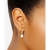 Freshwater Pearl (8 x 6mm) & Cubic Zirconia Dangle Hoop Earrings, Created for Macy's