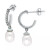 Freshwater Pearl (8 x 6mm) & Cubic Zirconia Dangle Hoop Earrings, Created for Macy's