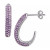 Lavender Crystal Pavé J-Hoop Earrings in Sterling Silver, Created for Macy's