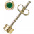 Emerald Bezel Stud Earrings in 14k Gold (Also in Turquoise, Australian Opal, & Sapphire)