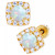 Lab-Created Opal (1/5 ct. t.w.) & Lab-Created White Sapphire (1/6 ct. t.w.) Cushion Halo Stud Earrings