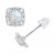 Lab-Created Opal (1/5 ct. t.w.) & Lab-Created White Sapphire (1/6 ct. t.w.) Cushion Halo Stud Earrings