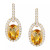 Citrine (1-1/2 ct. t.w.) & Diamond (1/5 ct. t.w.) Halo Drop Earrings in 14k Gold (Also in Amethyst)