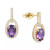 Citrine (1-1/2 ct. t.w.) & Diamond (1/5 ct. t.w.) Halo Drop Earrings in 14k Gold (Also in Amethyst)