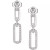 Cubic Zirconia Link Drop Earrings in Sterling Silver or 14k Gold-Plated Sterling Silver