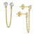 Cubic Zirconia Double Pierced Chain Drop Earrings in Gold-Plated Sterling Silver, Created for Macy's