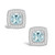 Aquamarine (1 ct. t.w.) and Diamond (1/5 ct. t.w.) Halo Studs in Sterling Silver