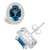 London Topaz (3-1/5 ct. t.w.) and Diamond (3/8 ct. t.w.) Halo Stud Earrings in 14K White Gold