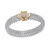 Diamond Dew Drop Popcorn Mesh Bracelet (1/2 ct. t.w.) in Sterling Silver and 14k Plated Gold
