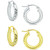 2-Pc. Set Textured Small Huggie Hoop Earrings in Sterling Silver & 18k Gold-Plate, 15mm