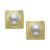 Cultured Freshwater Button Pearl (7-8mm) Square Stud Earrings in 14k Gold-Plated Sterling Silver