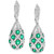Emerald (2-1/4 ct. t.w.) & Diamond (1-1/10 ct. t.w.) Basket-Weave Look Drop Earrings in 14k White Gold