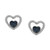 Blue Diamond (1/3 ct. t.w.) & White Diamond (1/6 ct. t.w.) Double Heart Stud Earrings in Sterling Silver