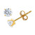 3-Pc. Set Cutured Freshwater Pearl (3-3/4mm), Cubic Zirconia & Polished Round Stud Earrings in 10k Gold