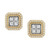 Men's Lab Grown Diamond Halo Square Cluster Stud Earrings (1/2 ct. t.w.) in 10k Gold