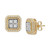 Men's Lab Grown Diamond Halo Square Cluster Stud Earrings (1/2 ct. t.w.) in 10k Gold