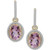 Pink Amethyst (3-1/3 ct. t.w.) & Diamond (1/4 ct. t.w.) Oval Halo Dangle Hoop Earrings in 14k Gold