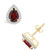 Garnet (1-3/4 ct. t.w.) and Created Sapphire (1/5 ct. t.w.) Halo Studs in 10K Yellow Gold