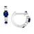 EFFY® Sapphire (5/8 ct. t.w.) & Diamond (1/10 ct. t.w.) Extra Small Huggie Hoop Earrings in 14k White Gold, 0.37"