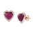 Ruby (3-3/4 ct. t.w.) & Diamond (1/5 ct. t.w.) Heart Stud Earrings in 14k Rose Gold
