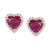 Ruby (3-3/4 ct. t.w.) & Diamond (1/5 ct. t.w.) Heart Stud Earrings in 14k Rose Gold