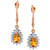 Citrine (3/4 ct. t.w.) & Diamond (1/4 ct. t.w.) Teardrop Drop Earrings in 14k Rose Gold