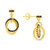 Black Spinel Interlocking Circle Drop Earrings (5/8 ct. t.w.) in 14k Gold-Plated Sterling Silver