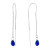 Clear Crystal Briolette Pull Through Chain Earrings in Sterling Silver