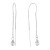 Clear Crystal Briolette Pull Through Chain Earrings in Sterling Silver