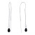 Clear Crystal Briolette Pull Through Chain Earrings in Sterling Silver
