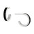 Black Crystal Small Hoop Earrings in Sterling Silver, 0.59", Created for Macy's
