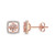 Morganite (1 ct. t.w.) and Diamond (1/20 ct. t.w.) Square Stud Earrings in 10k Rose Gold