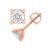 Diamond Stud Earrings in Heart Shape Prongs (1/4 ct. t.w.) in 14k White or Rose Gold