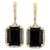 EFFY® Onyx & Diamond (3/8 ct. t.w.) Dangle Hoop Earrings in 14k Gold