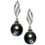 14k White Gold Tahitian Pearl (9mm) and Diamond (1/10 ct. t.w.) Drop Earrings
