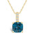 London Blue Topaz (2-3/4 Ct. T.W.) and Diamond Accent Pendant Necklace in 14K Yellow Gold