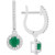 Sapphire (1-1/3 ct. t.w.) & Diamond (1/4 ct. t.w.) Halo Leverback Drop Earrings in Sterling Silver (Also in Emerald & Ruby)