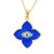 Lab-Created Blue Spinel & Enamel Evil Eye Flower Pendant Necklace in 14k Gold-Plated Sterling Silver