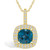 London Blue Topaz (2-3/4 Ct. T.W.) and Diamond (1/2 Ct. T.W.) Halo Pendant Necklace in 14K Yellow Gold